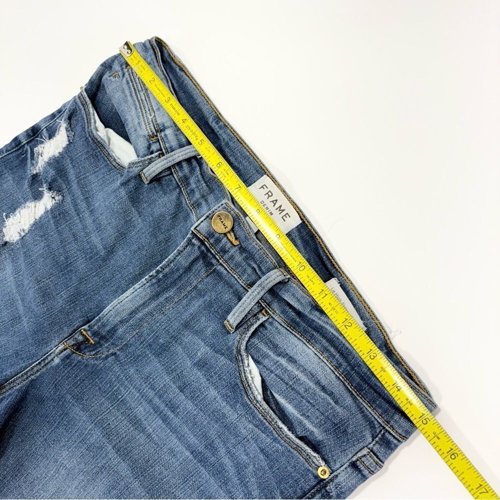 Frame Le High Skinny Crop Jeans Size 30 Arenas Wash Step Fray Hem Distressed - Picture 10 of 12